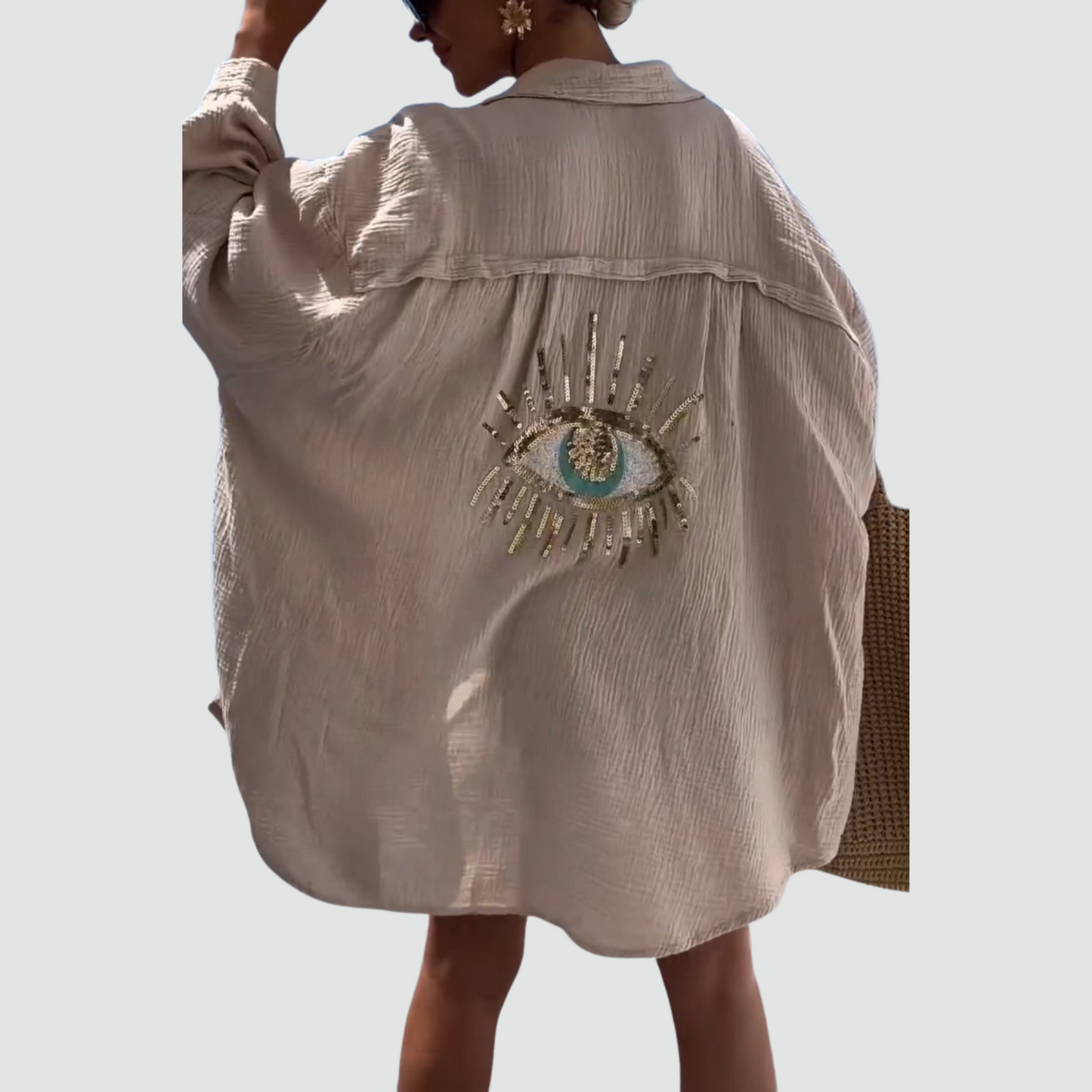 The Soraya Casual Sequin Beaded Shirt