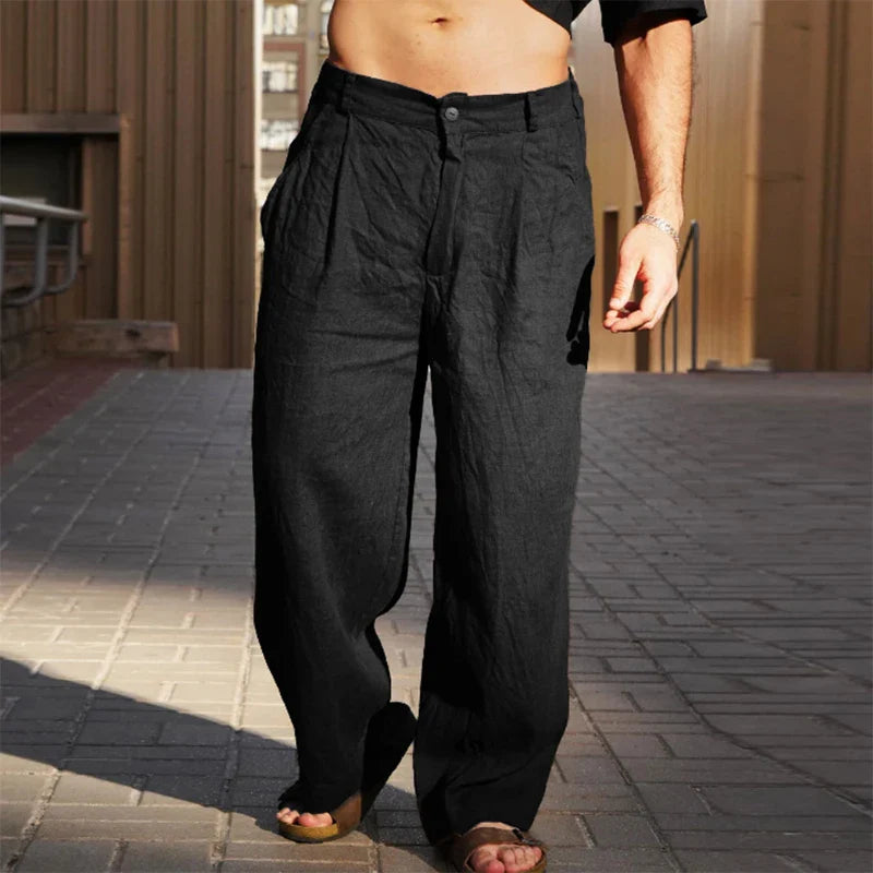 Malik - Wide-Leg Linen Trousers