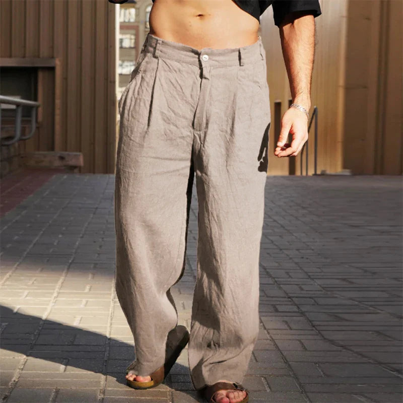 Malik - Wide-Leg Linen Trousers