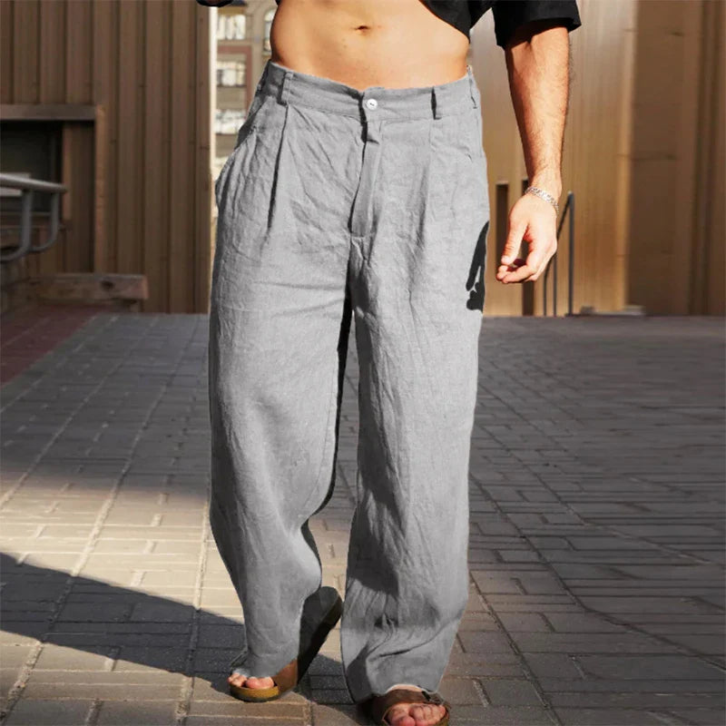 Malik - Wide-Leg Linen Trousers