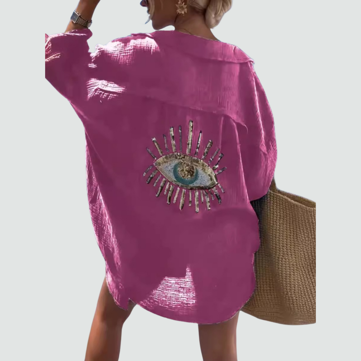 The Soraya Casual Sequin Beaded Shirt