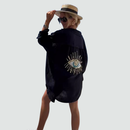 The Soraya Casual Sequin Beaded Shirt