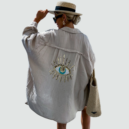 The Soraya Casual Sequin Beaded Shirt