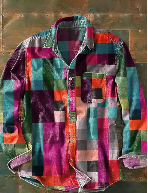 SIMO | PATCHWORK SHIRT WITH PRACTICAL POCKET