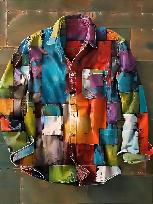 LORENZO | PATCHWORK SHIRT WITH PRACTICAL POCKET