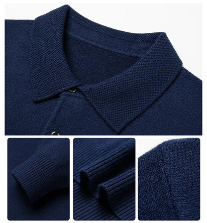 Artam - Warm Knit Long-Sleeve Polo