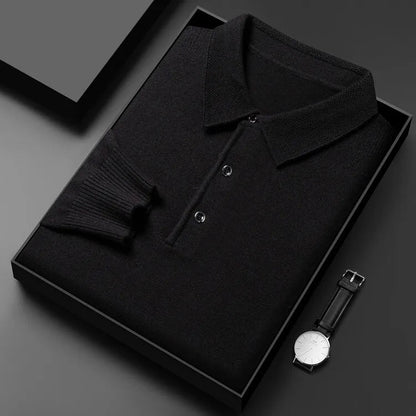 Artam - Warm Knit Long-Sleeve Polo