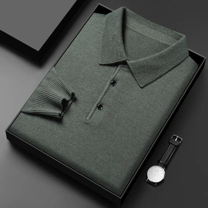 Artam - Warm Knit Long-Sleeve Polo