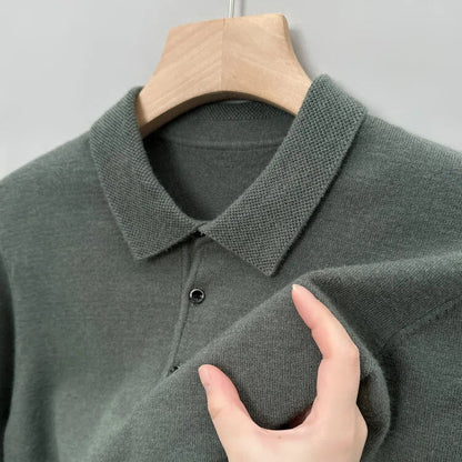 Artam - Warm Knit Long-Sleeve Polo